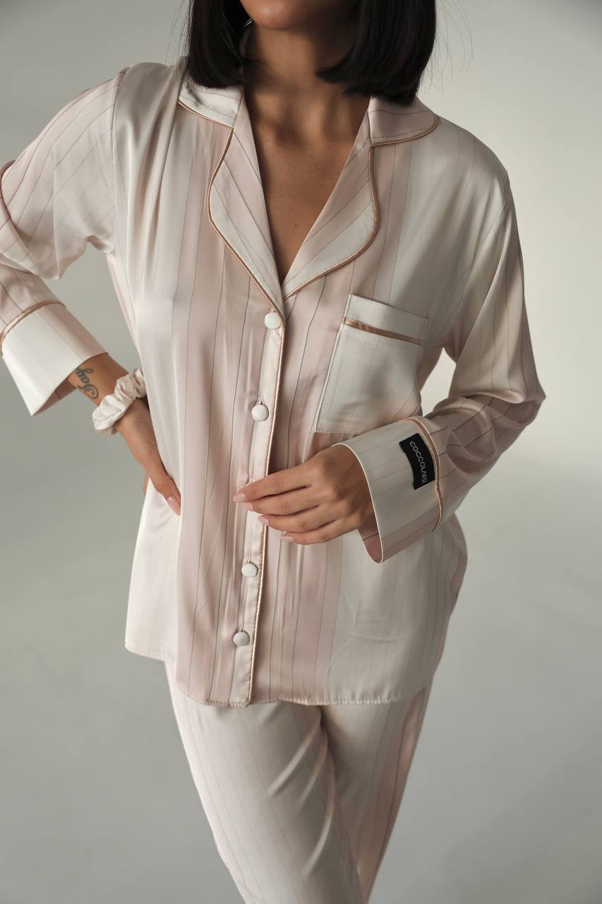 Celeste Striped Satin Loungewear