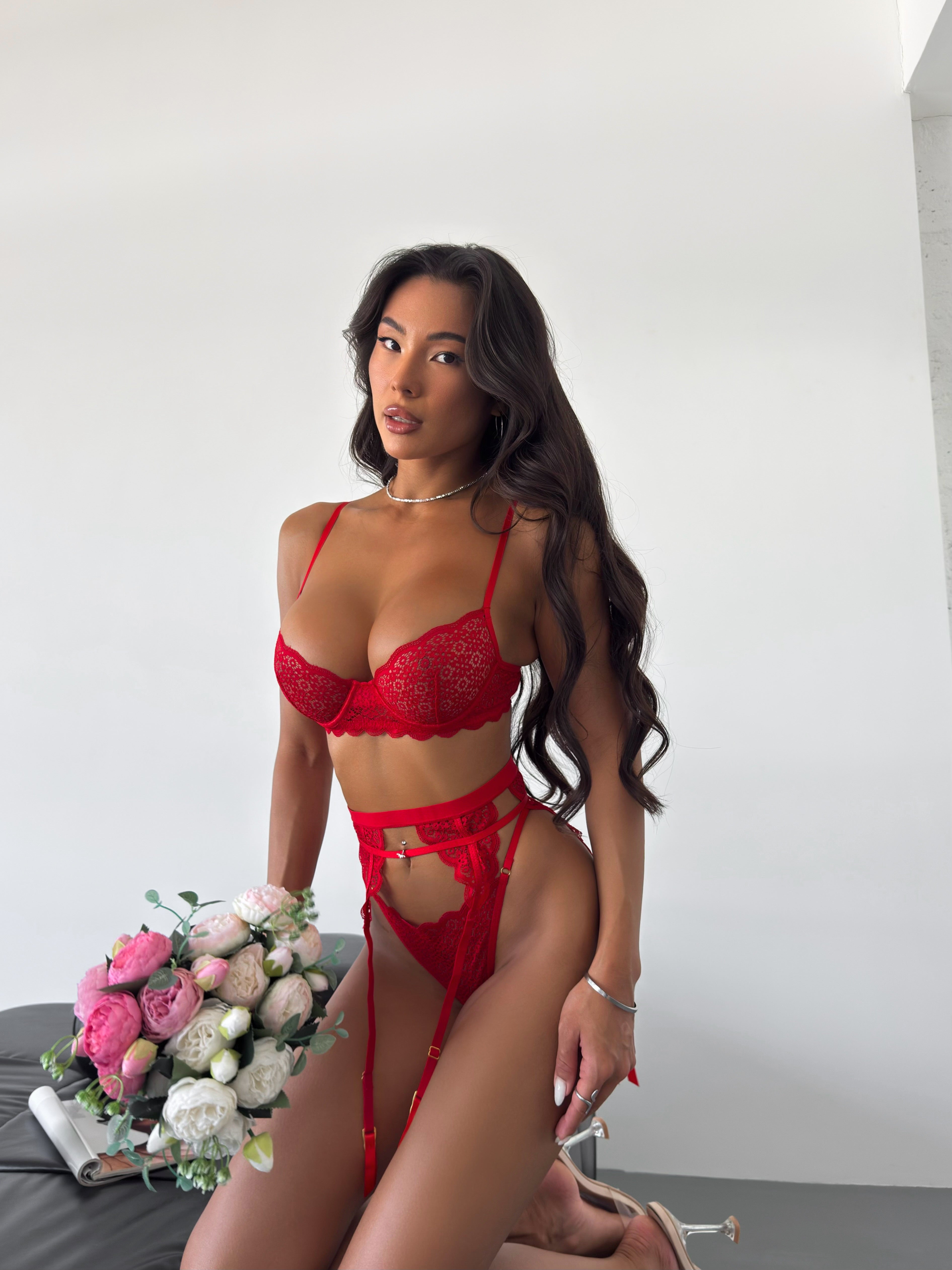 Red Orchid Balconette Lingerie Set