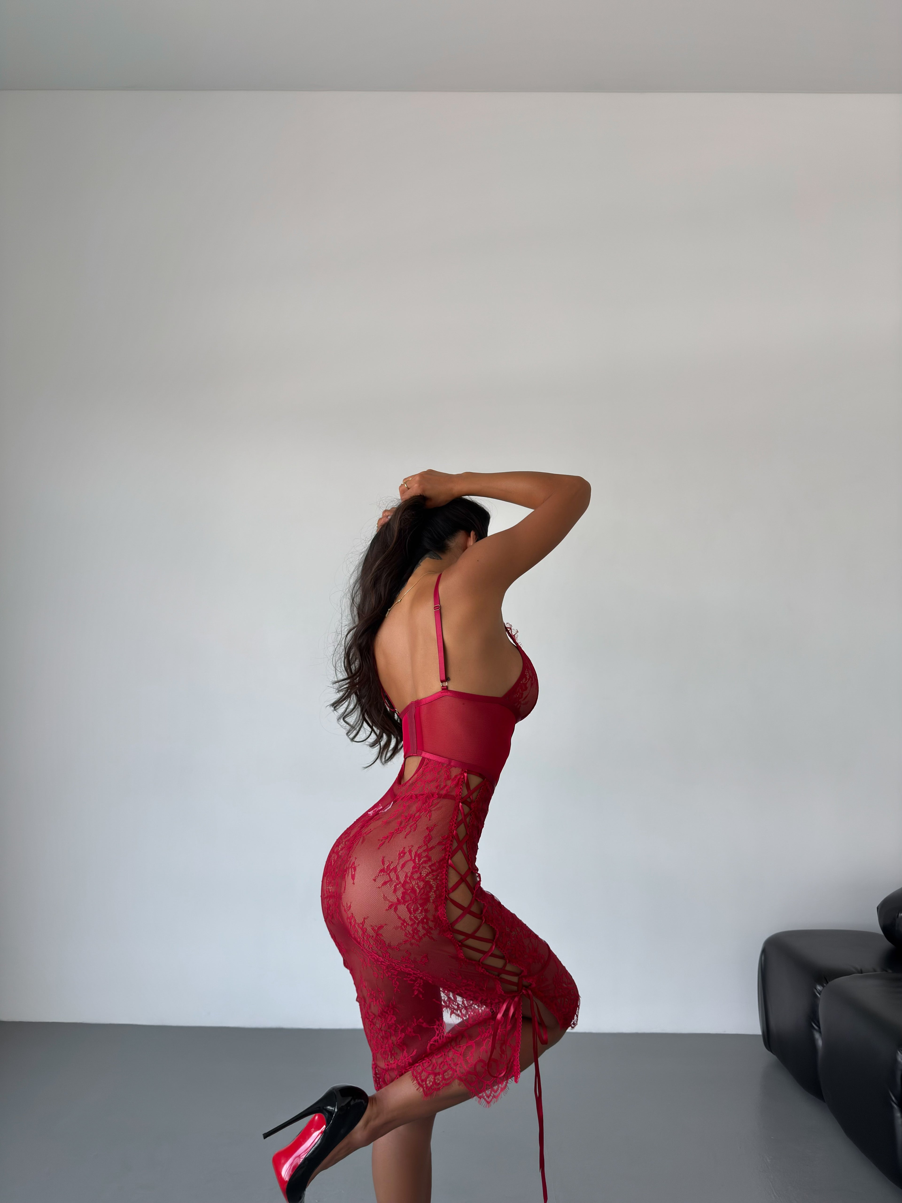 Enigma Lace Corset Maxi Dress