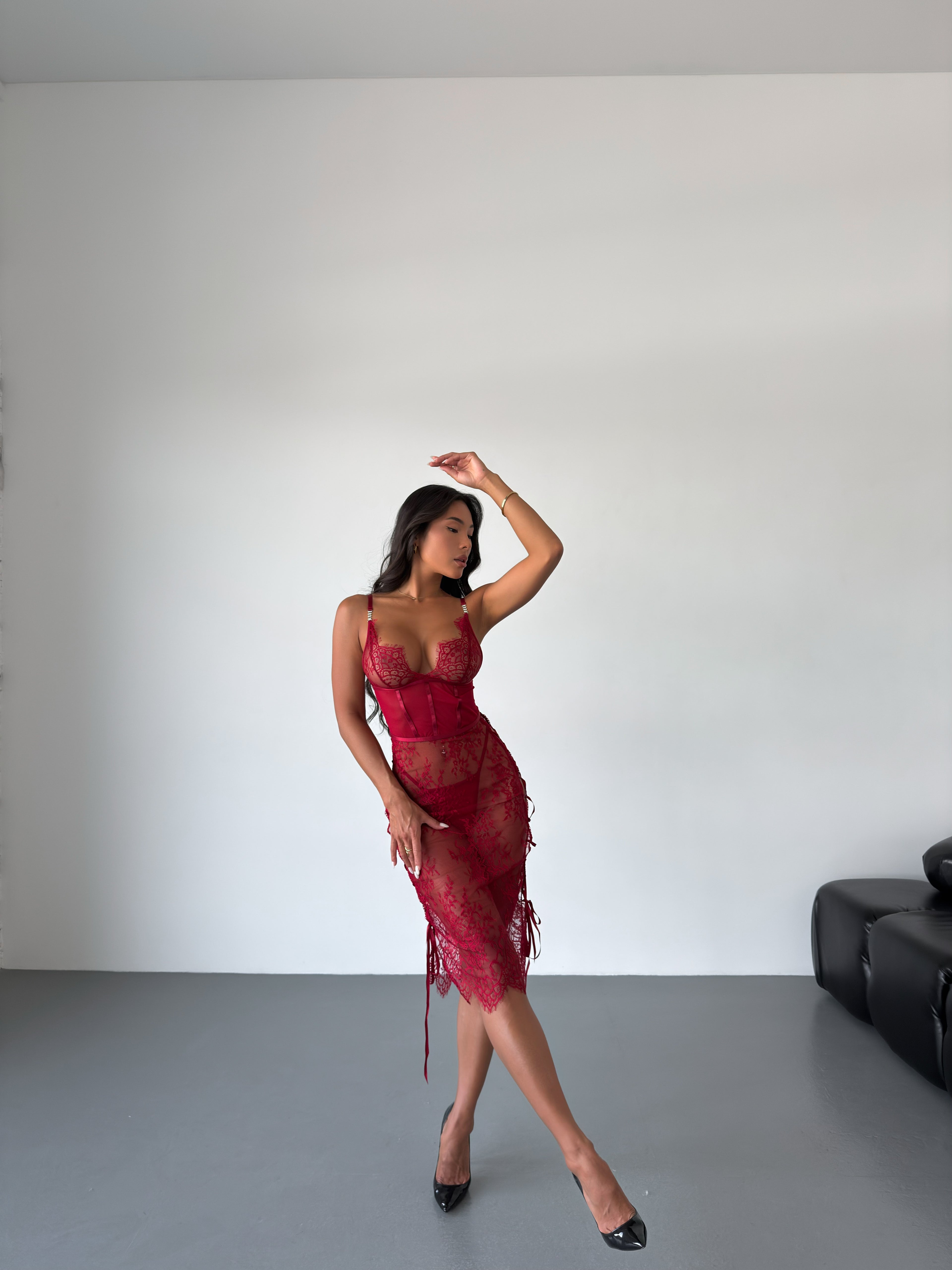 Enigma Lace Corset Maxi Dress
