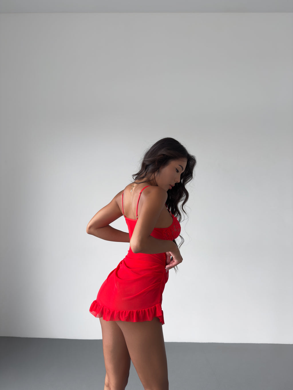 Babydoll Dress with Ruffle Hem