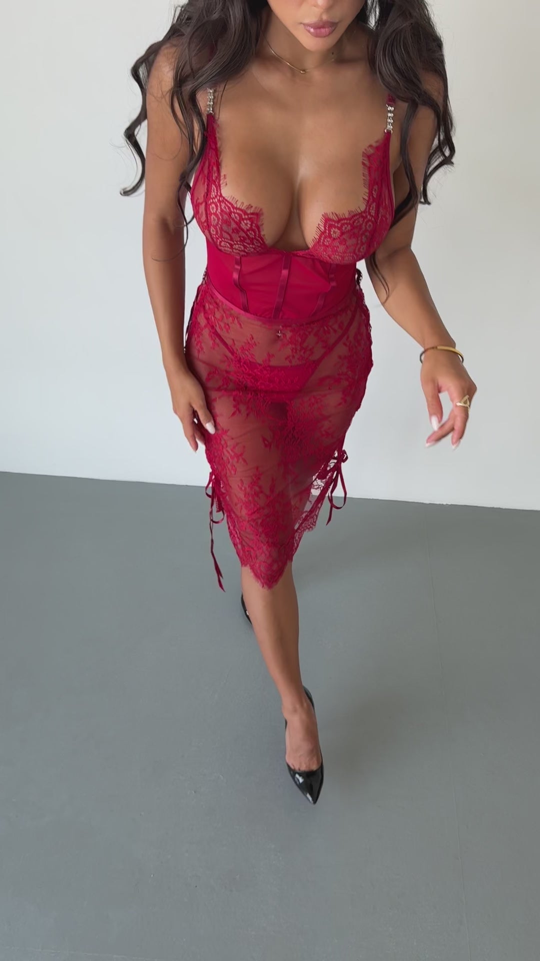 Enigma Lace Corset Maxi Dress
